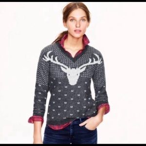 J Crew 100% Wool Reindeer Sweater Size Small